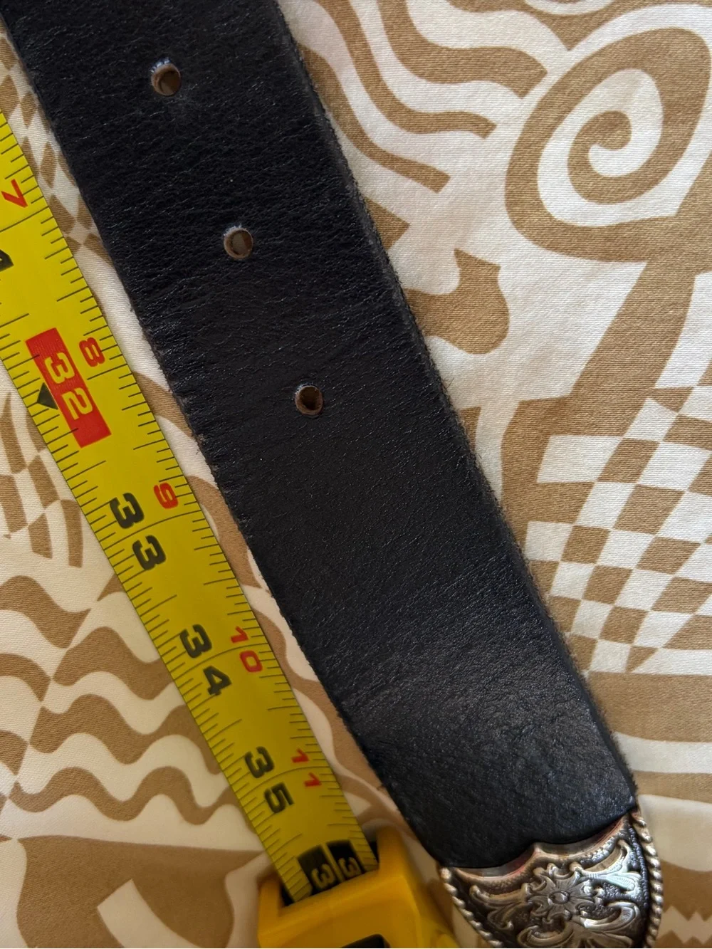 Vintage Western Silver Buckle Belt